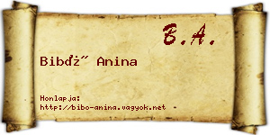 Bibó Anina névjegykártya